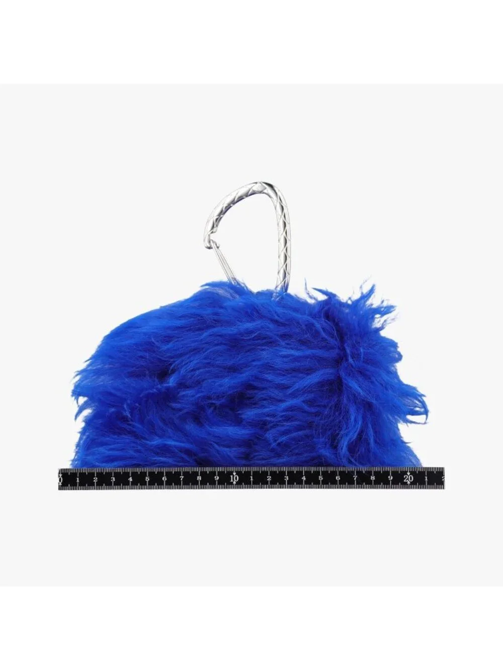Chanel Shearling CC Hook Card Holder Blue Wool